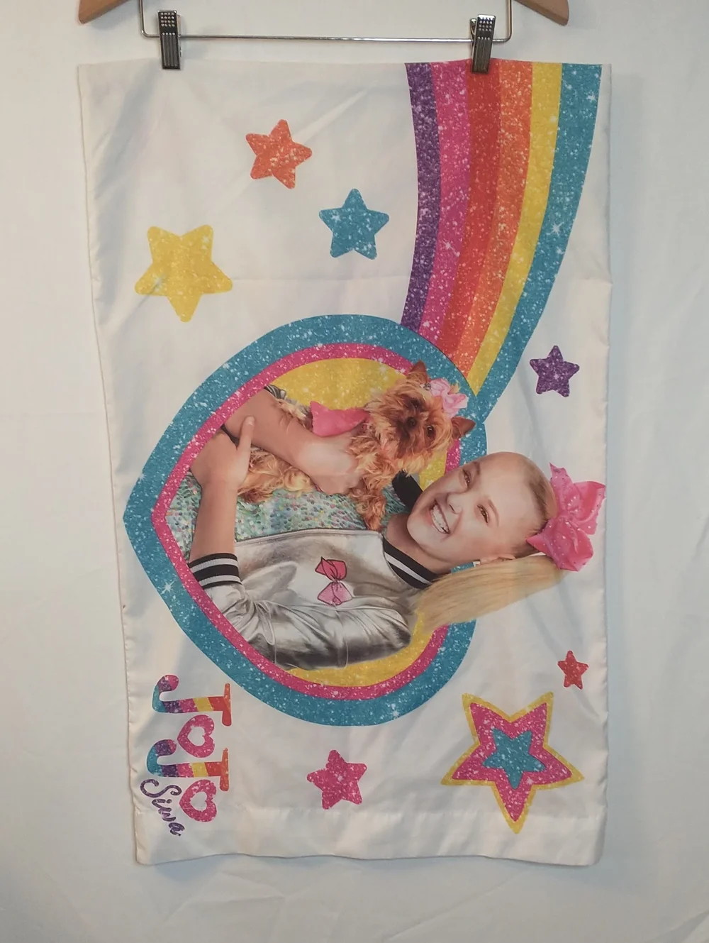 JoJo Siwa Pink Teal Rainbow Star Pillowcase